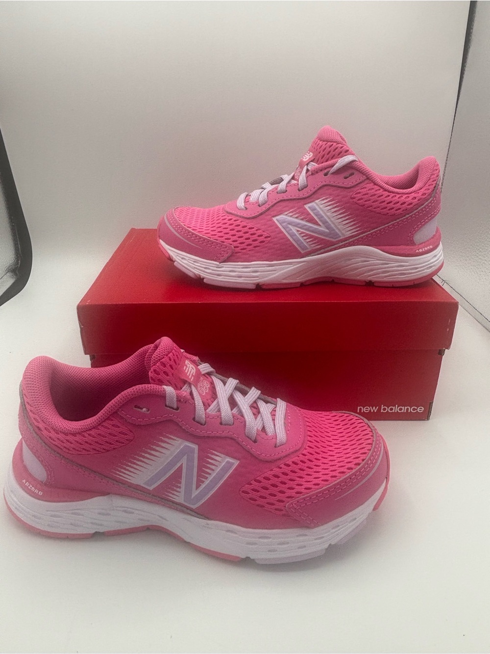 New Balance Kids Pink Athletic Sneakers 680 Size12.5 WIDE WIDTH